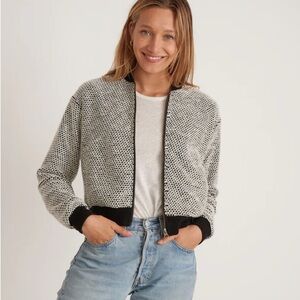 Marine Layer Birdseye Bomber in black and white